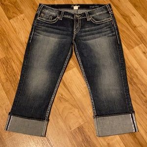 Silver jeans, 32w, capri